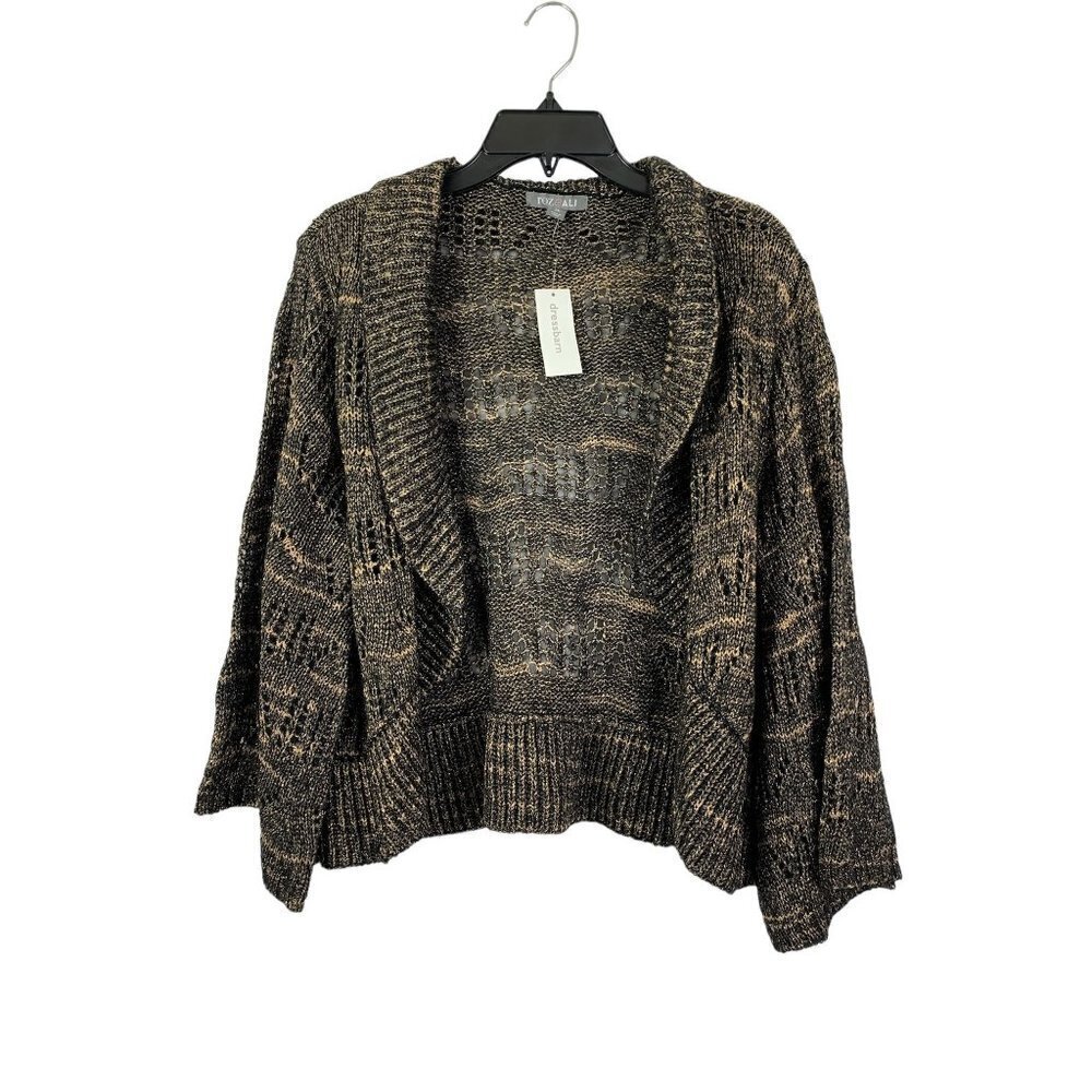Roz & Ali Women's Black & Gold Cardigan